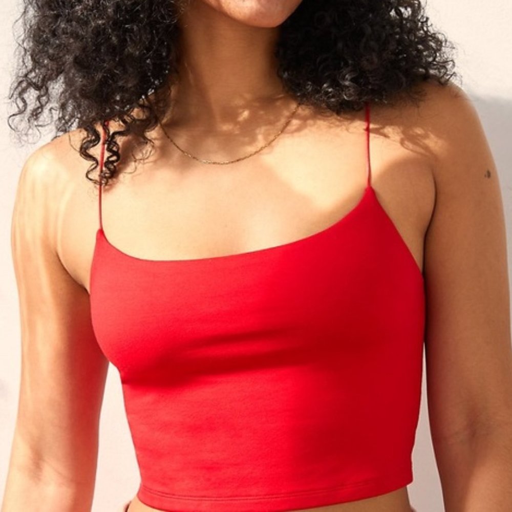 Wilfred Free Tiny Tank Red Spaghetti Strap Crop